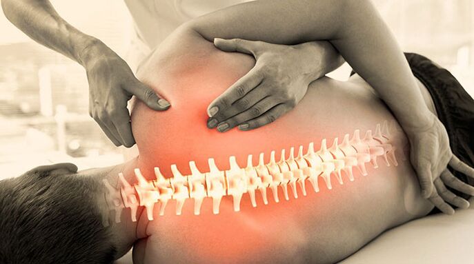 Massage made of anger muscle tissue for back pain